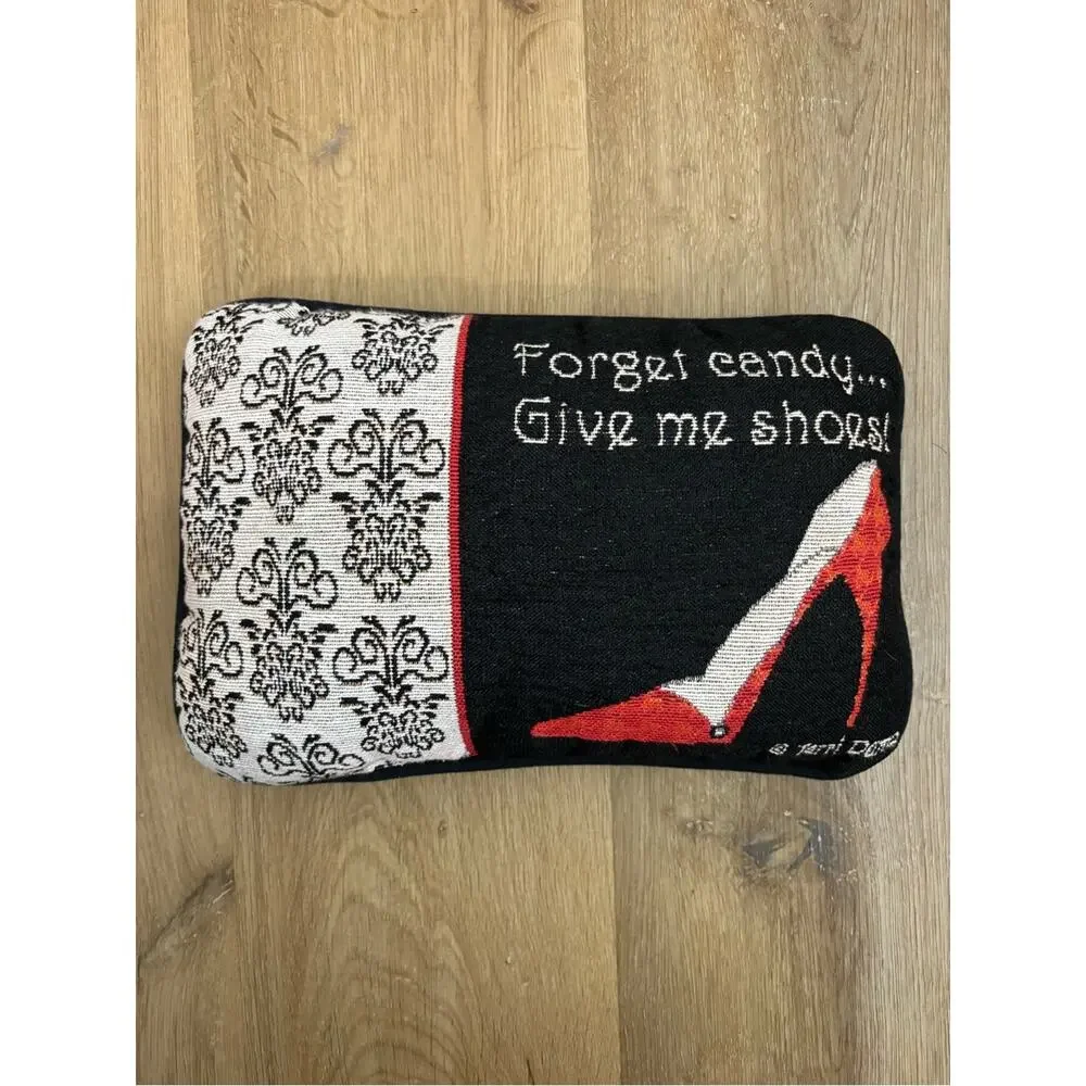 Y2K Forget Candy Give Me Shoes Mini Accent Pillow Fashion Diva Decor Terri Doma
